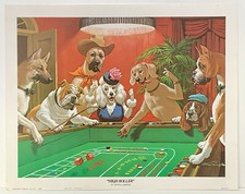 Arthur Kaplan Dogs playing poker High Roller print by Arthur Sarnoff
