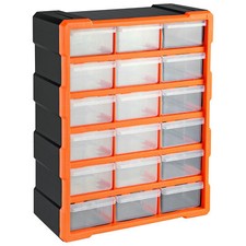 18/39/60 Multi Drawer Organiser Nail Screw Storage Cabinet Unit Garage Tool Box