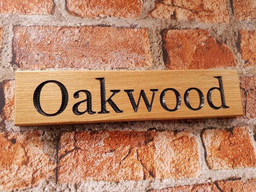 Personalised oak house sign - personalised,