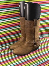 Vintage Womens Johnny Bulls Cowboy Western Cowgirl Biker Leather Riding Boots 3
