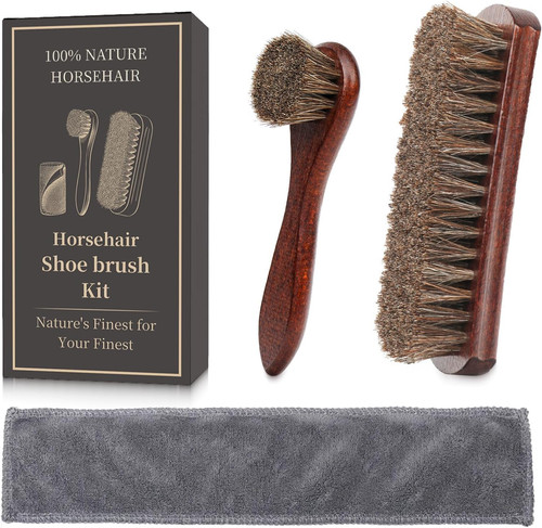 3pcs horsehair shoe brush - horsehair,