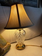 Waterford Signed crystal lamp With Shade 16 Inch Tall