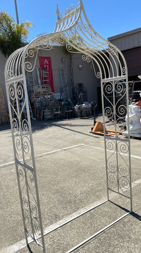 White wrought iron garden - wrought, arch