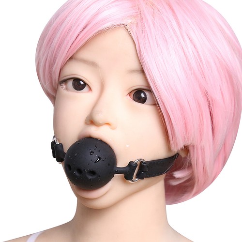 Silicone open mouth ball gag - open,