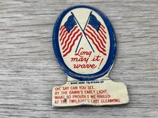 1940s Cracker Jack Gumball Toy Rare Star Spangled Banner Patriotic Flag Stand