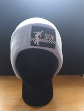 2 Tone Ska Man Light Blue Wool Beanie Hat Mods Skinhead Scooter Retro FREE P&P