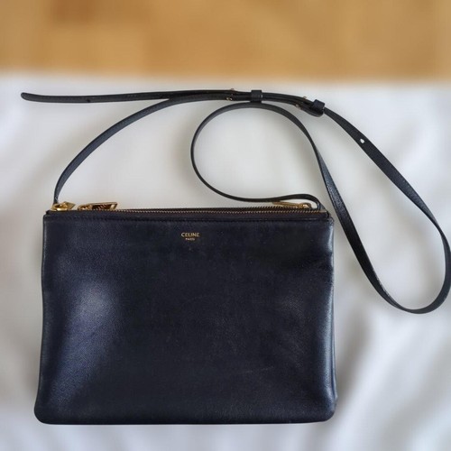 Celine trio navy leather - trio,