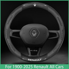 15"Steering Wheel Cover Carbon Fibre+PU Leather For Renault Arkana Austrian
