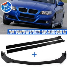 For BMW 3 Series E90 E91 F30 F31 Front Bumper Lip Splitter+Side Skirts Body Kit