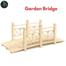 Garden Bridge Ornament Pond Bridge with Railings Solid Wood Spruce vidaXL