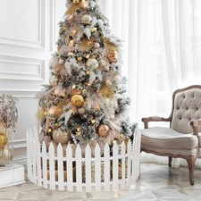 25PCS Christmas Tree Fence White Plastic Fence Christmas Tree Decorative