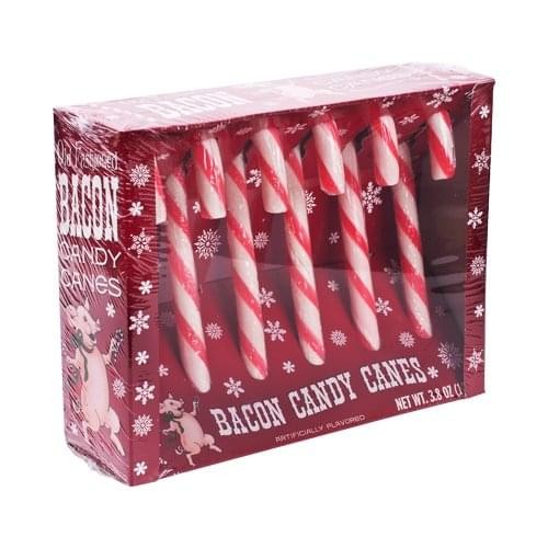 Bacon flavored candy canes - flavored,