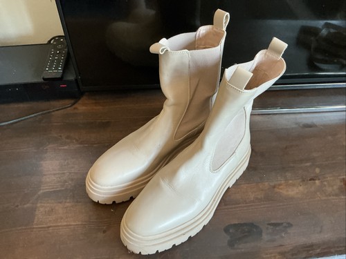 Cream leather zara - cream, boots