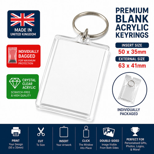Blank premium photo keyring - blank,