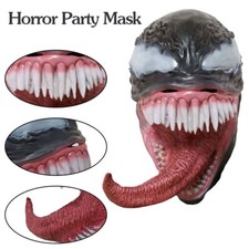 Halloween Horror Party Mask Masquerade Cosplay Black Venom Latex Headgear Unisex