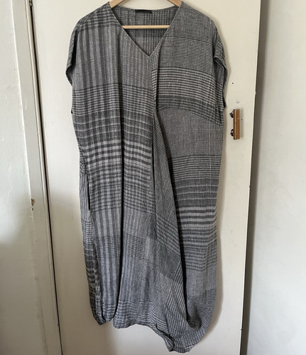 Oska grey check linen - oska,