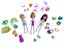 Polly Pocket Dolls X3  Moulded
