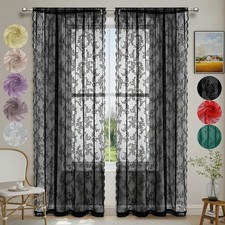 Lace sheer curtain panel - 1,