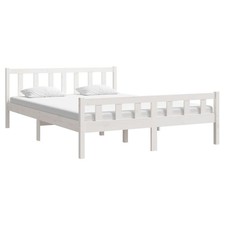 Bed Frame Home Wooden Bedroom Bedstead Platform Bed Base Solid Wood vidaXL