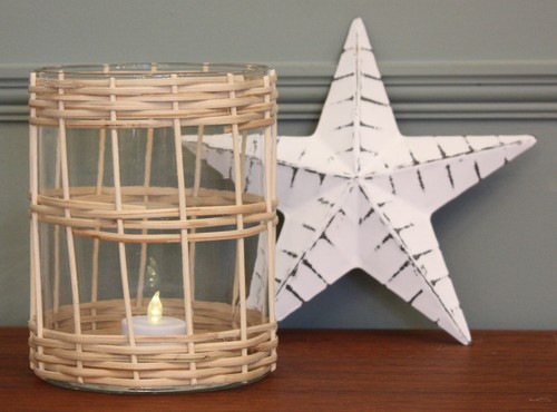 Leafield woven hurricane vase - woven,