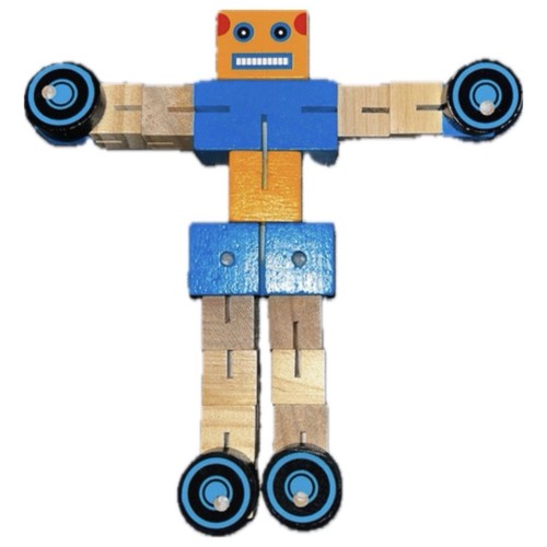 Madeira wooden robot - madeira,