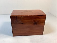 Vintage Dovetailed Wooden 3x5 Index Card File Recipe Box, 5.5 W,4 T, Index File