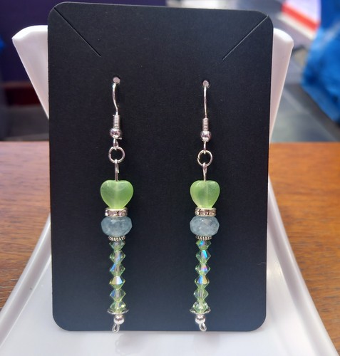 Handmade green and blue glass - green,