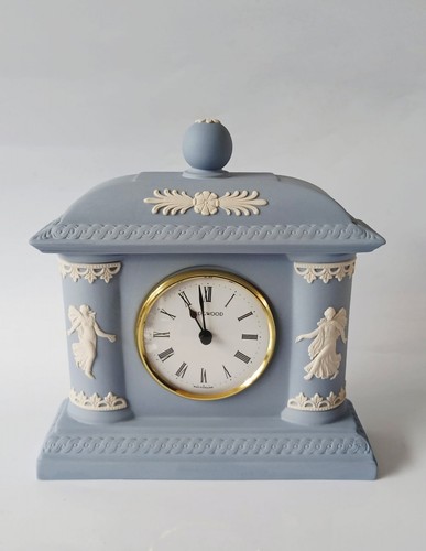 Wedgwood jasperware blue clock - wedgwood,