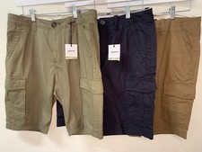 NEXT Mens 100% Cotton Cargo Shorts 3 Colours Sizes 30-40"