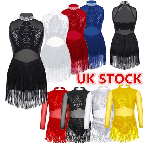Girls sequins tassel hem - uk,