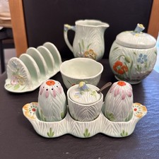 Art Deco Beswick Wayside Breakfast Set Cruet Toast Rack Preserve Pot Etc 1930s