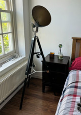 Retro Floor Lamp Vintage Industrial Style Spotlight Wooden Tripod Metal Shade