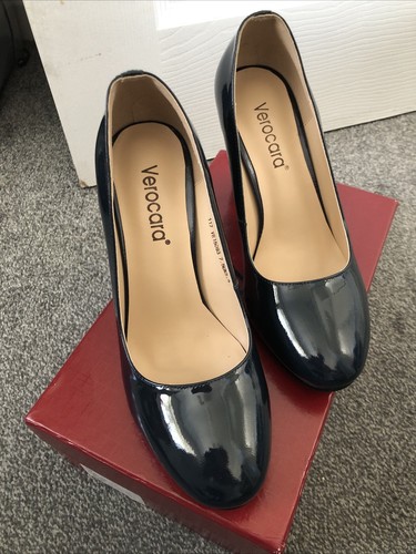 Ladies navy patent leather - -,