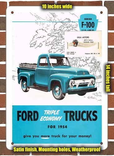Metal sign 1954 ford f100 - metal,