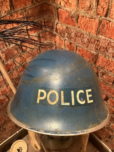 Police steel helmet - steel, 1950s