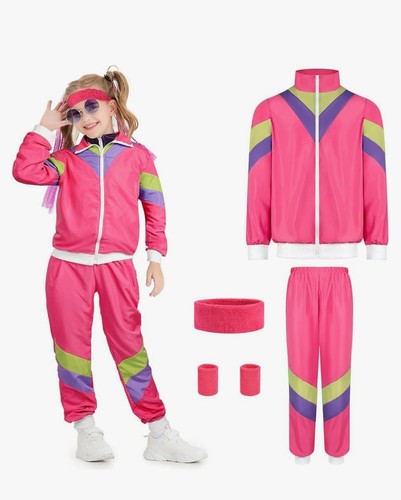 Girls 80s fancy dress costume - girls,