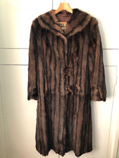 VINTAGE MINK full length fur coat UK 12-14 John Fox Furriers London brown VGC
