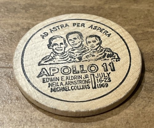 Apollo wooden nickel first - apollo,