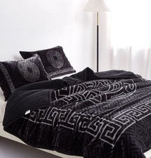 Sherpa Bedspread Blanket 3PC Velvety Fleece Reversible Design Standard UK Size