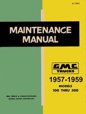 1957 1958 1959 GMC Truck Shop Repair Service Manual Engine Drivetrain Electrical