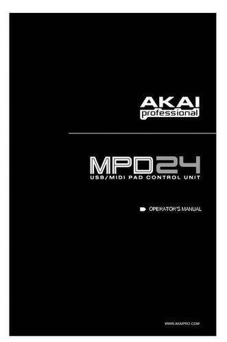 Akai mpd24 owners instruction - mpd24,