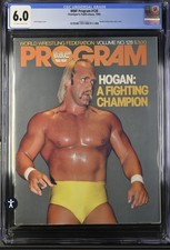 WWF Program No. 128 1985 Hulk Hogan on Cover and Roddy Piper on Back CGC 6.0