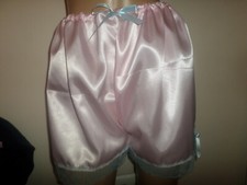 BABY PINK  SATIN BLUE LACE