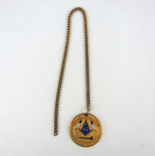 ⭐ Oklahoma Masonic Indian Degree Team Medallion Watch Fob and Chain 2004