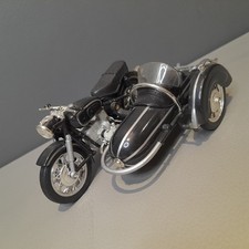 Vintage 1961 BMW R69S Stelb 500 Sidecar Black & Chrome Model Motorcycle 1:18 