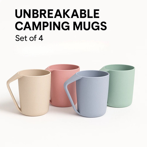 Unbreakable camping mugs - unbreakable, set