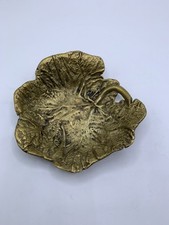 Vintage Brass Hollyhock Leaf Trinket Dish Ash Tray by Cambron