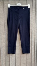 Robell Bella 09 uk 14 Pull On Trousers Navy Blue comfort & stretch Ankle Grazer 