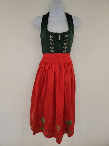 Vintage dress green red - dress,