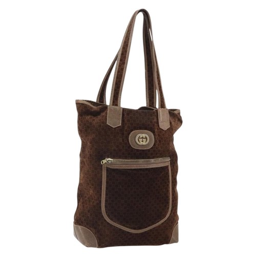 Gucci tote bag suede brown - gucci,